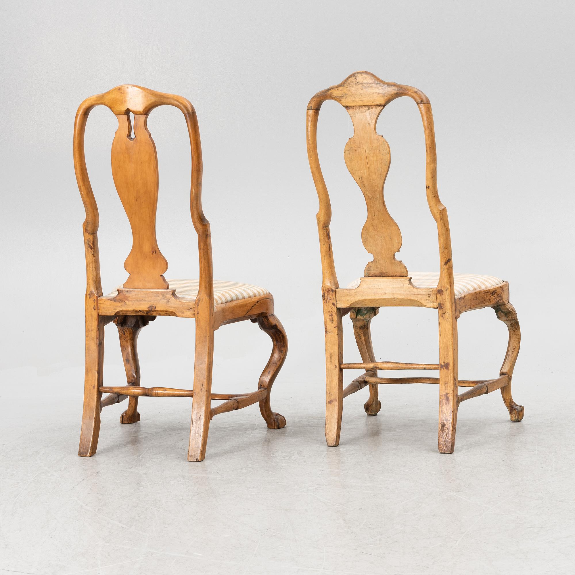 An assembled suite of ten rococo chairs, Western Sweden, later part 18th century.