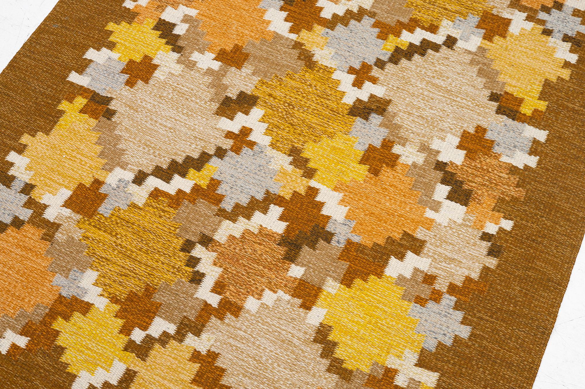 Ingegerd Silow, matta, rölakan, "Barken", komponerad 1976, signerad IS, ca 200 x 135 cm.