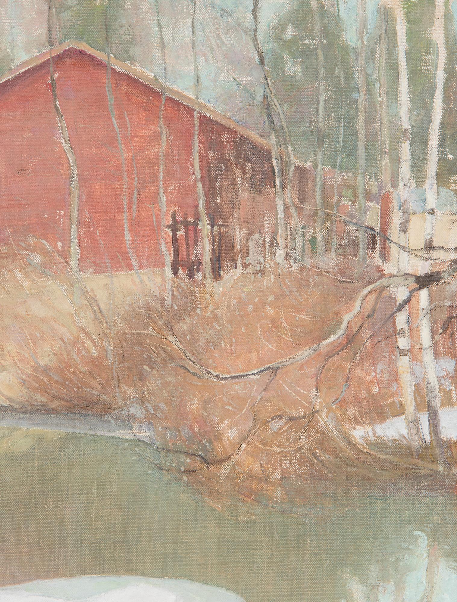 Pekka Halonen, Röd Stuga vid Vattendrag.