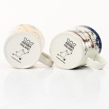 Arabia, two Moomin mugs, Finland, 1996-2002.