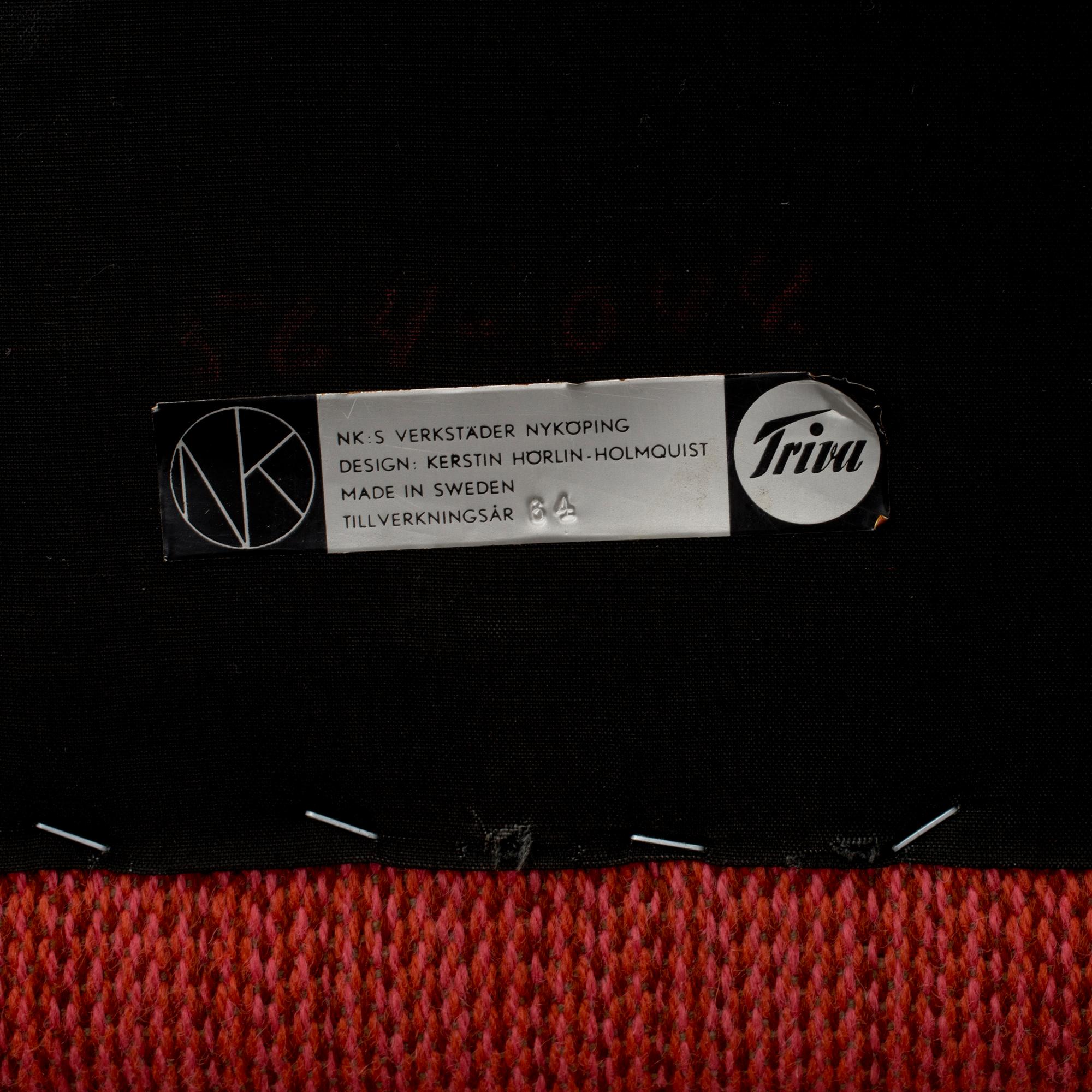 FÅTÖLJER, ett par, "Lilla Eva", ur möbelserien Paradiset, formgiven av Kerstin Hörlin för AB Nordiska Kompaniet NK.