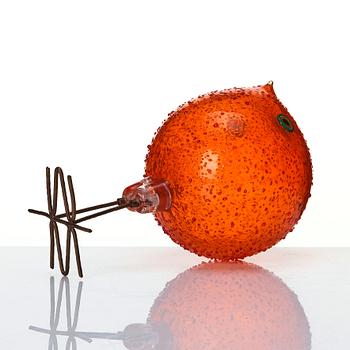 Alessandro Pianon, a 'Pulcino' glass sculpture of a bird, Vistosi, Murano Italien 1960-tal.