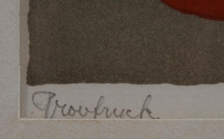 THORÉN, ESAIAS, färglitografi, sign, provtryck. Dat -51.