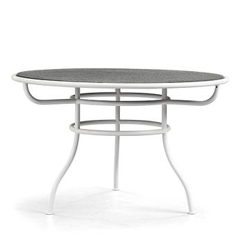 OLLE REX, a white lacquered steel garden table with a grey slate top, Svenskt Tenn Sweden, post 2003.