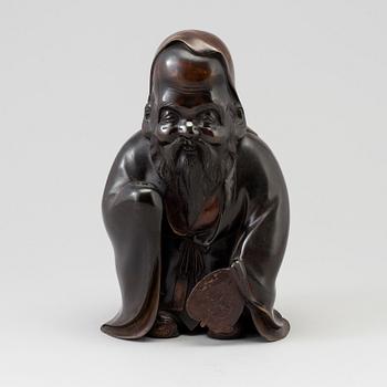 SKULPTUR, brons. Japan, Meiji (1868-1912). Signerad.