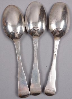 MATSKEDAR, 3 st, silver, Isak Sauter, Stockholm, verksam 1744-1779.