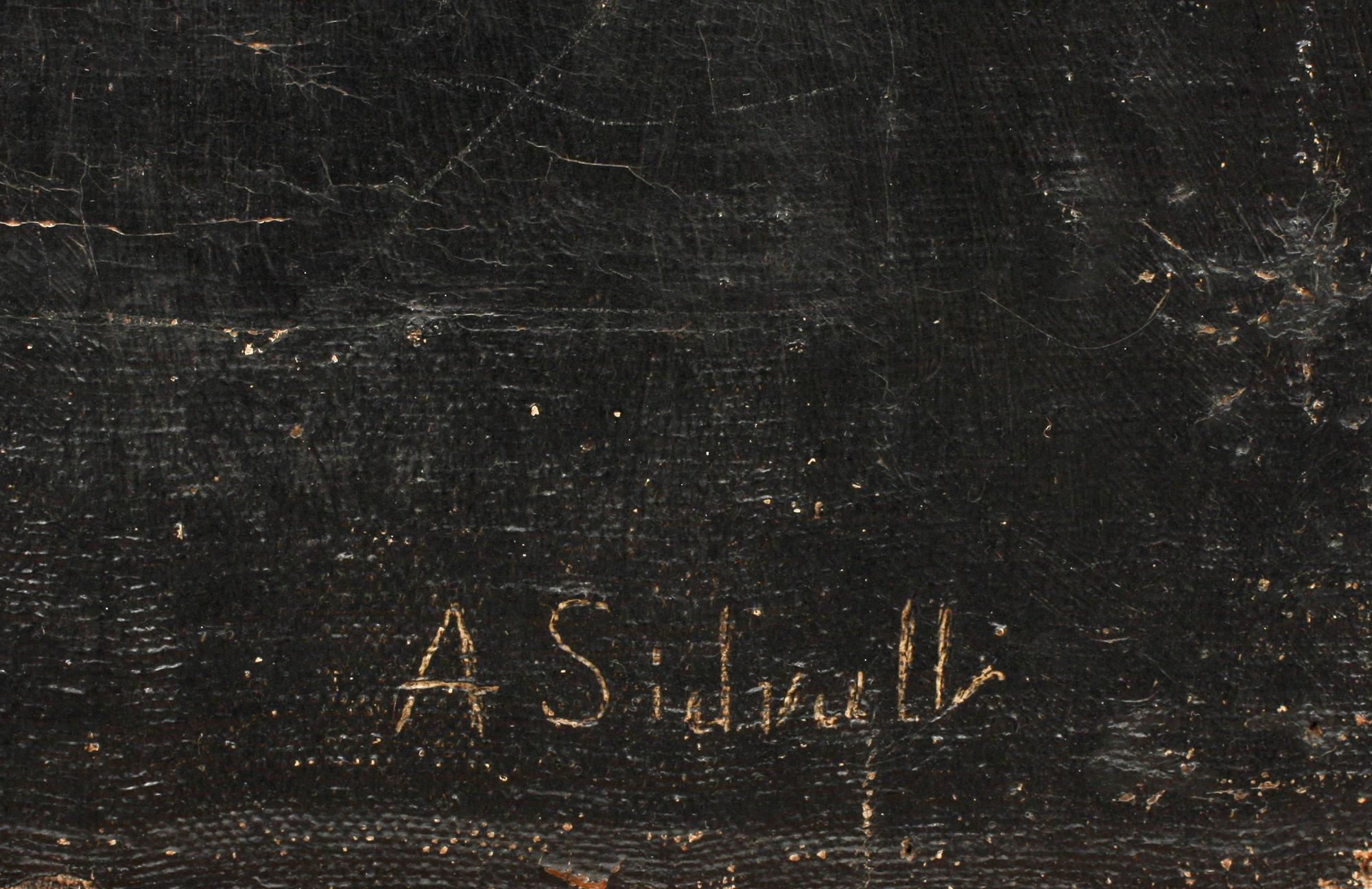 AMANDA SIDVALL, olja på dubblerad duk, sign.