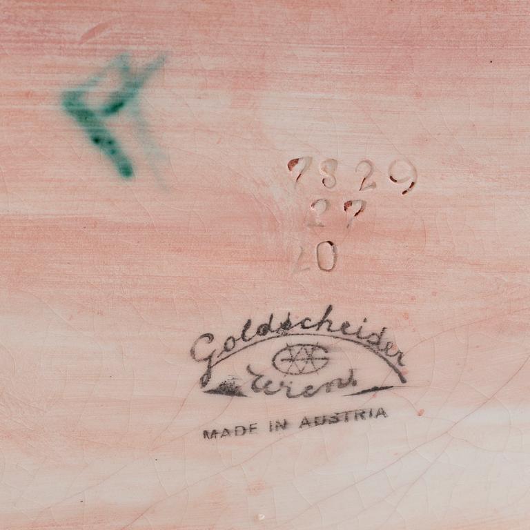 GOLDSCHEIDER, an earthenware craquelure glazed sculpture of horses, Austria.