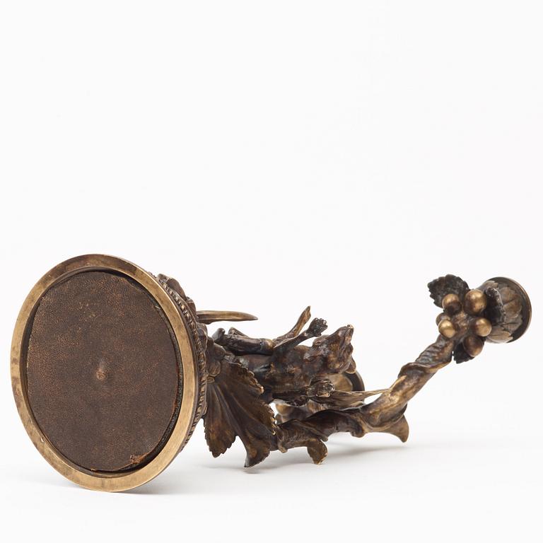 A Russian circa 1870-90 two-light candelabra by sculptor Evgeny Lanceray, founder Karl Berto.