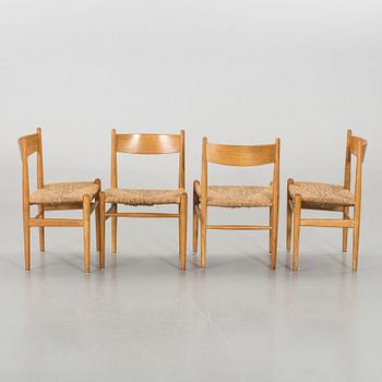 A SET OF 4 HANS J WEGNER "CH 36" CHAIRS.