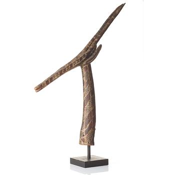 HEADDRESS, Antelope (Adoné), painted wood, height 116 cm, Kurumba peoples, Mali, the second half of the 20th century.