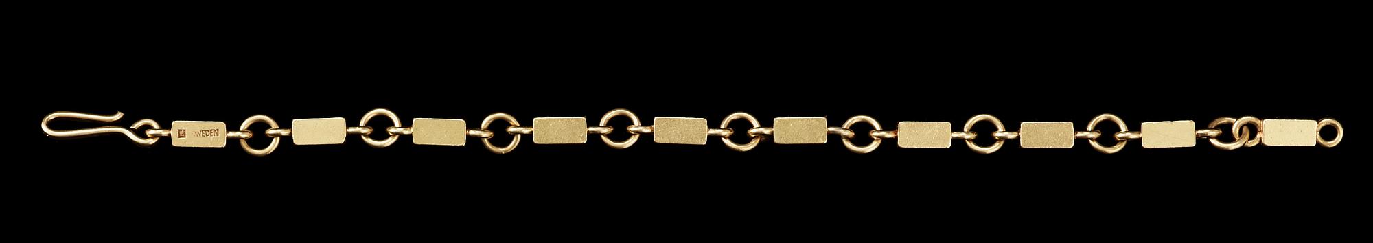 WIWEN NILSSON, armband, Lund 1964, 18k.