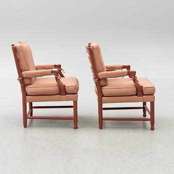 Armchairs, so-called Gripsholm armchairs, a pair, second half of the 20th century.