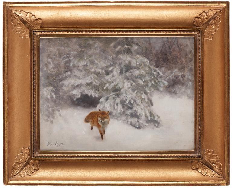 Bruno Liljefors, Fox in a winter landscape.