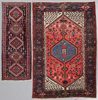 MATTOR, 2 st, orientaliska, old/semiantik, 193x126 samt 155x56 cm.