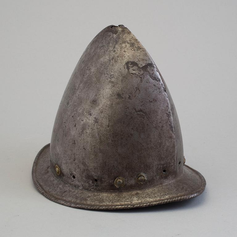 A 16th century cabasset helmet.