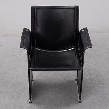 Tito Agnoli, 6 leather 'Korium' chairs.  Matteo Grassi.