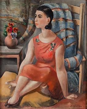 Eric Detthow, Woman in red dress.