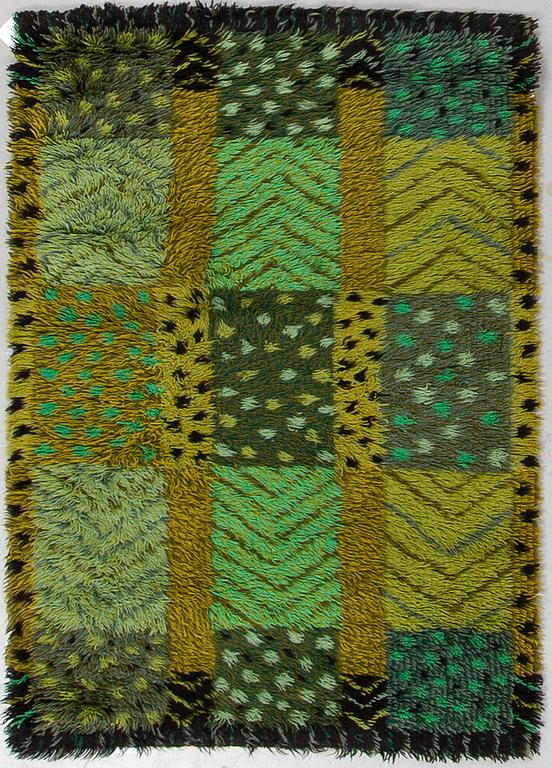 MARIANNE RICHTER, MATTO, machine made, "Alvastra, grön", ca 132 x 91 cm, Östergyllen.