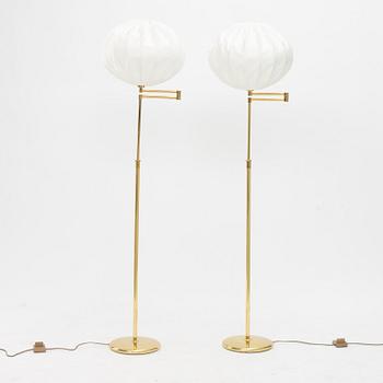 A Pair of Brass Floor Lamps, second half of the 20th Century.