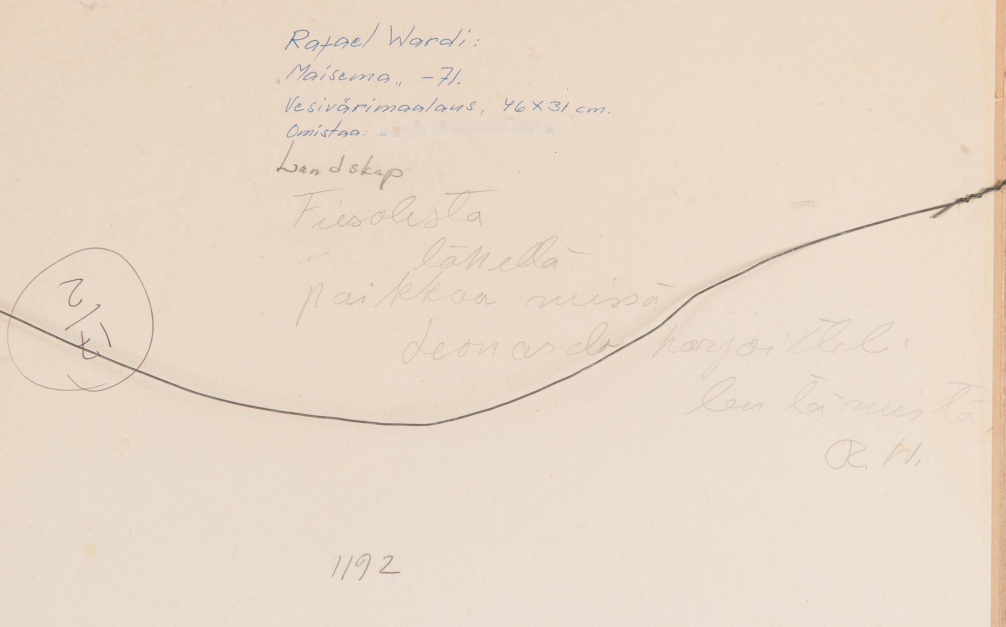 Rafael Wardi, "Maisema".