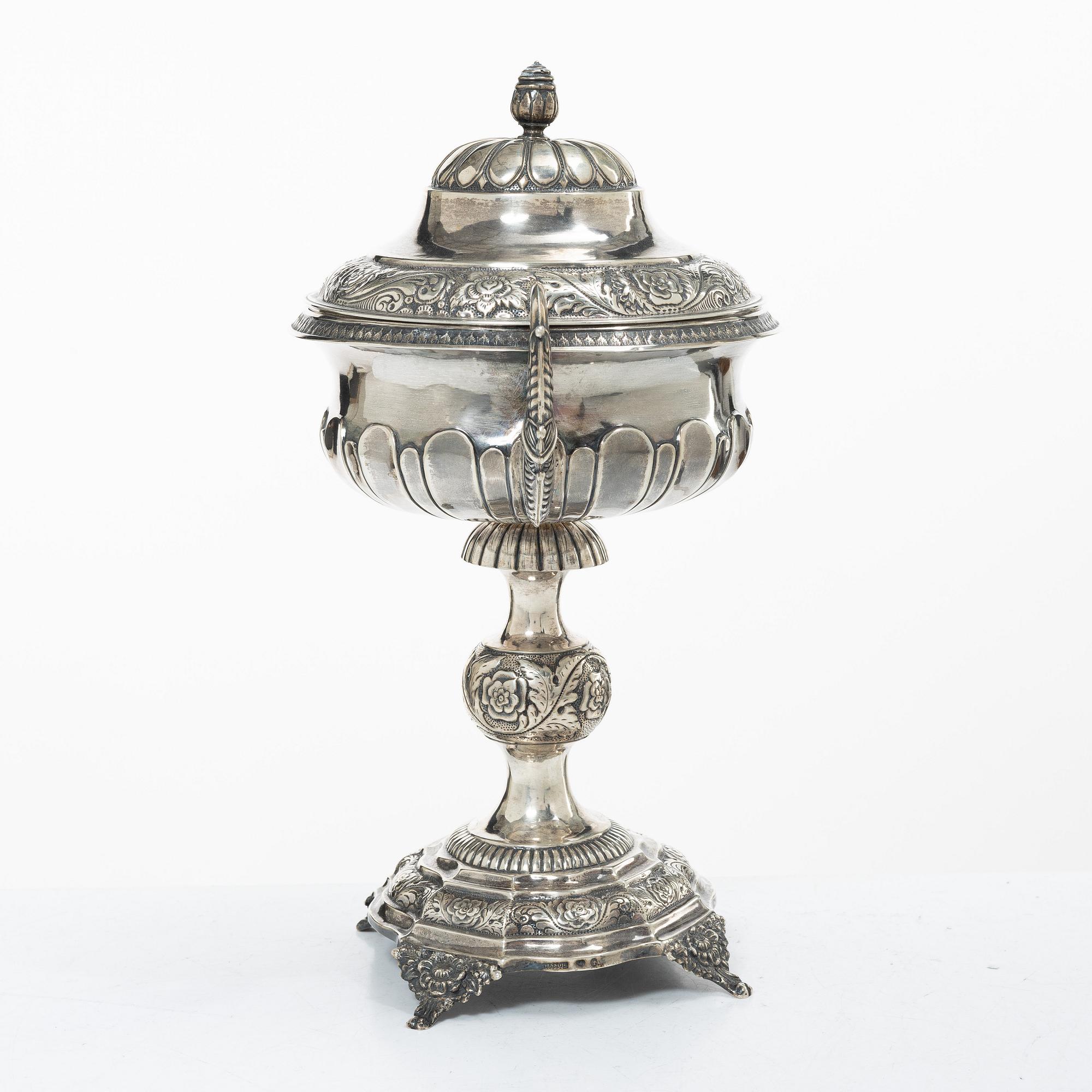 A Swedish silver Empire sugar bowl, mark of Johan Wilhelm Ohlsson, Lidköping (1837–1847).