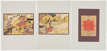 Utagawa Toyokuni I, efter, tolv träsnitt ur 'Ehon imayō sugata' volume I, 1900-talets början.
