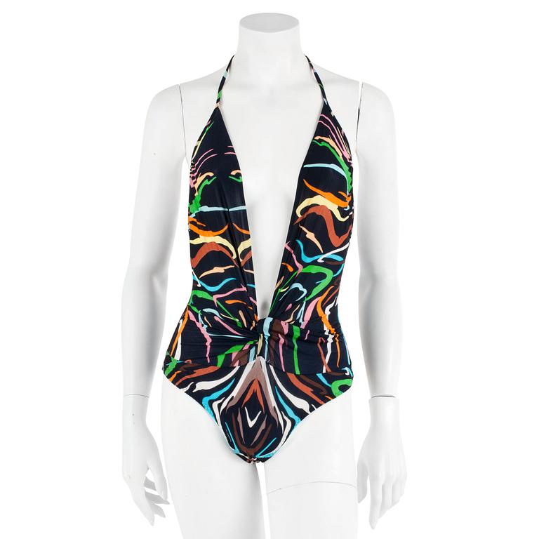 MISSONI, multicolored nylon bathingsuit, italian size 44.