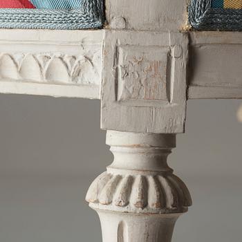 Six Gustavian late 18th century chairs by Joseph Ruste (master in Stockholm 1772-1792).