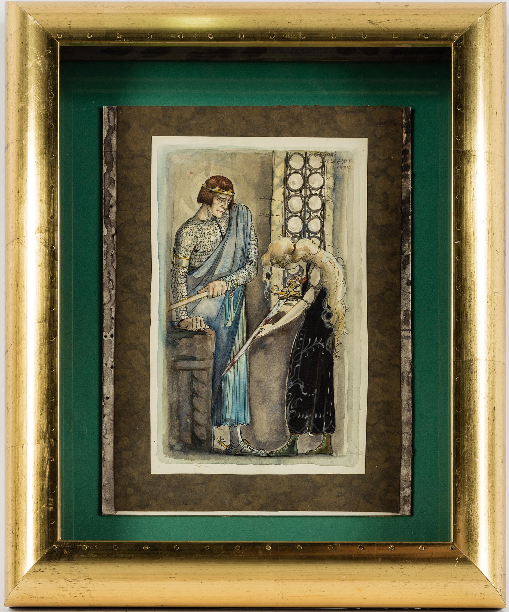 GERDA ZIELFELDT, akvarell och tusch, signerad Gerda Zielfeldt och daterad 1927.