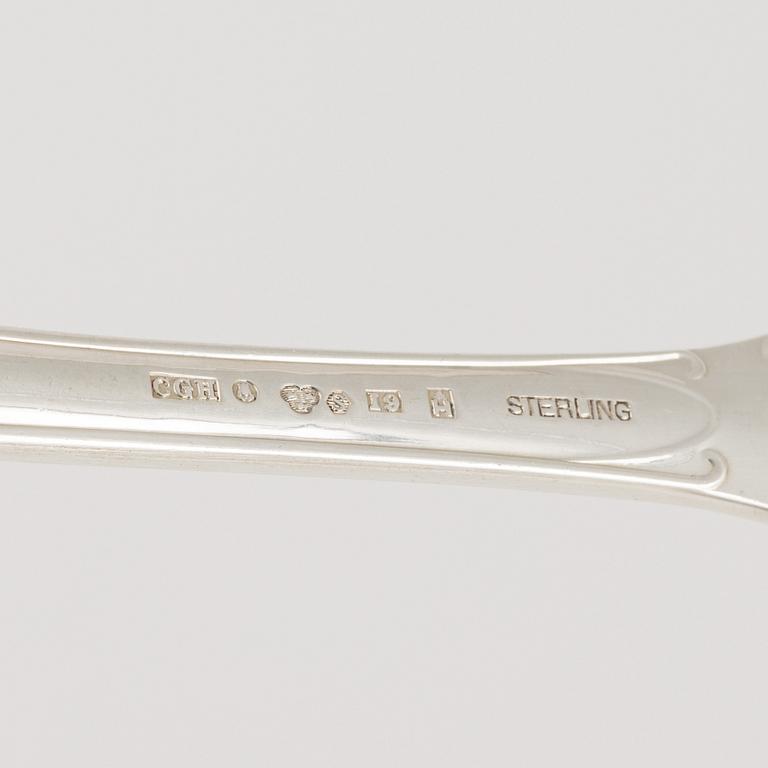 Fiskbestick, 60 delar, silver, modell "Prins Albert", GAB och CG Hallberg, bl a Stockholm 1958.