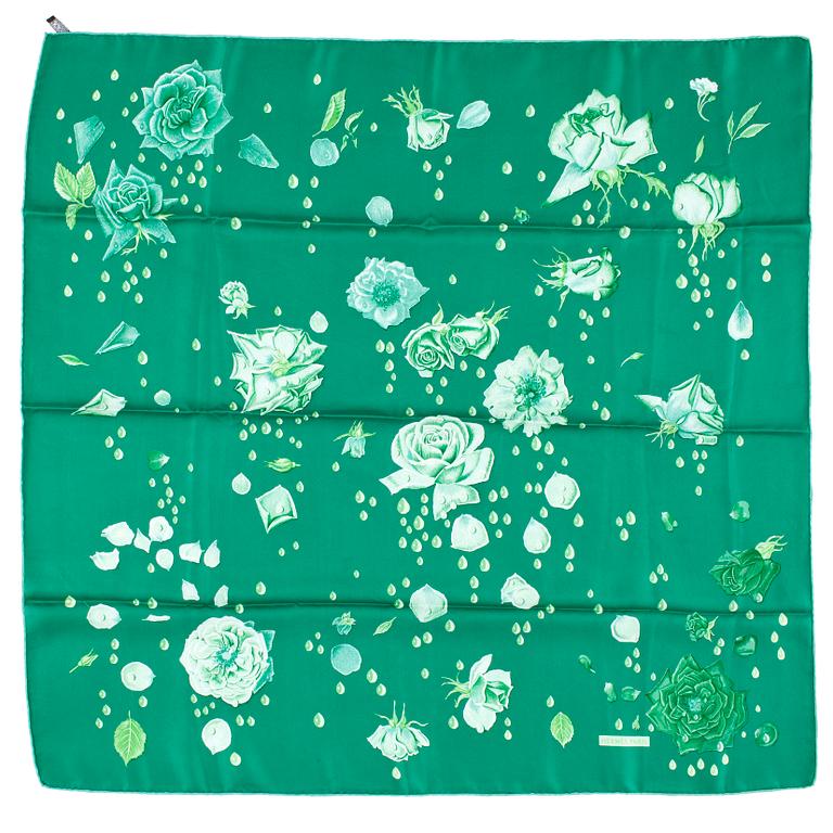 HERMÈS, silk scarf, "La Rosee".