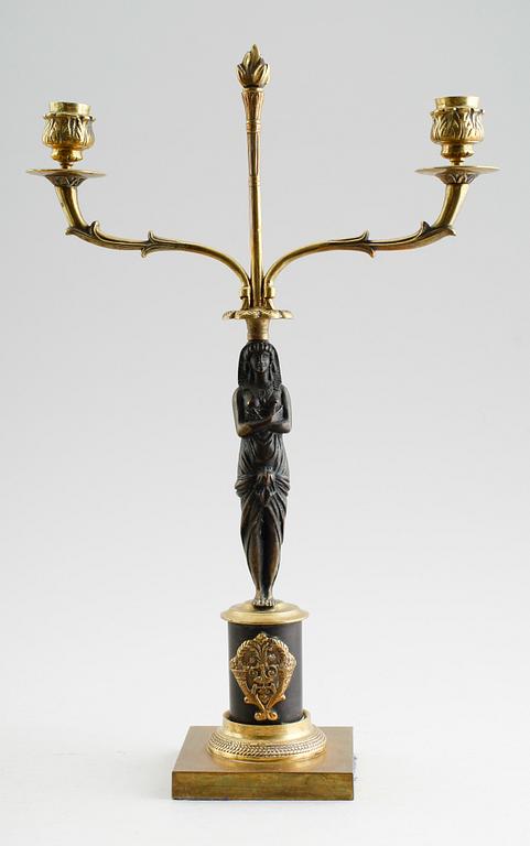 KANDELABRAR, 1 par, empirestil, 1800-/1900-tal.