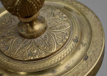 LJUSSTAKAR, ett par, brons. Empirestil 1800-tal.