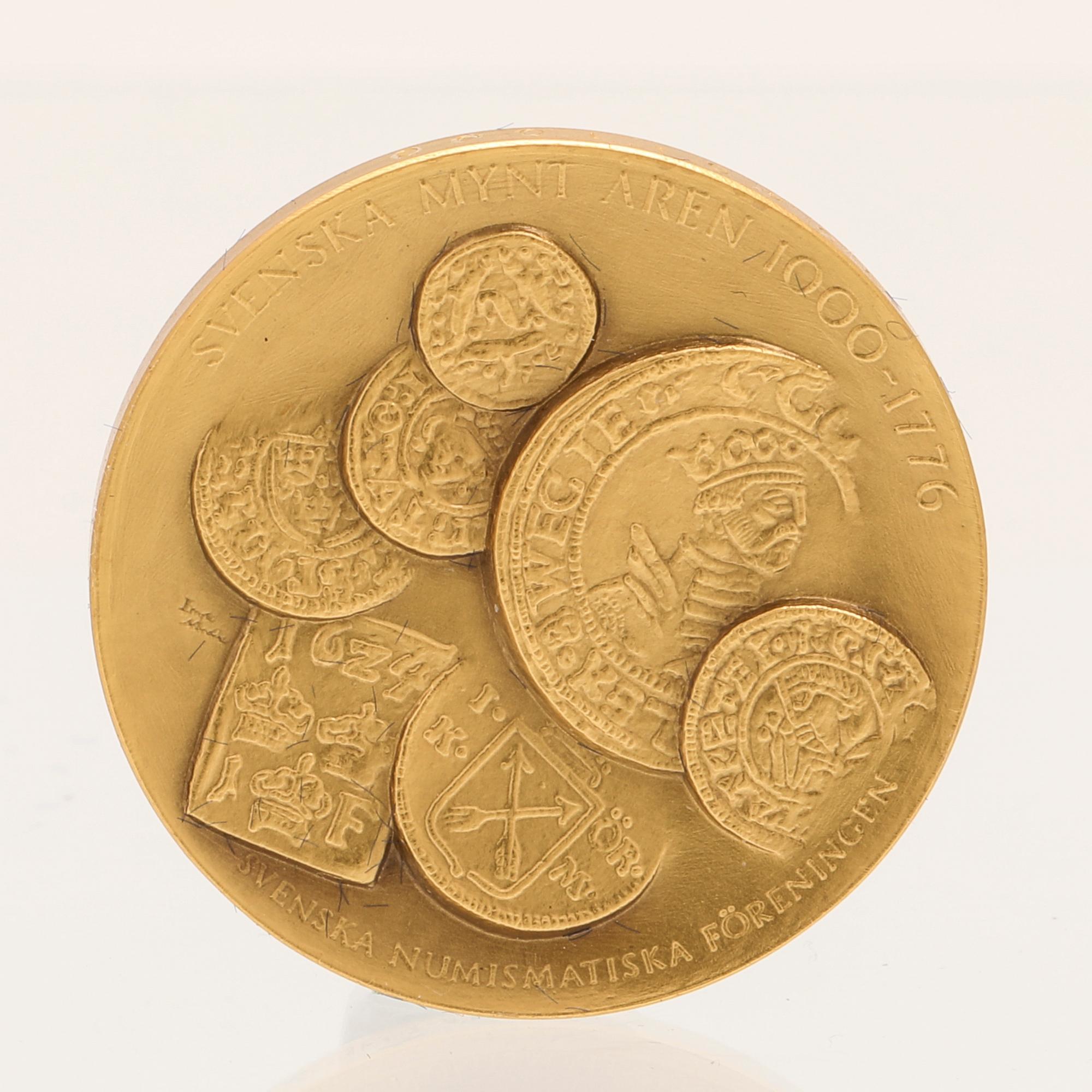 Minnesmynt/medalj 18K guld  Sporrong 1976 numrerad 40/1000.