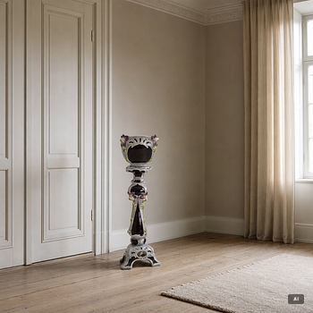 Pedestal with planter, Art Nouveau, R. M. Krause Majolika- und Steingut-Fabrik, early 20th Century.
