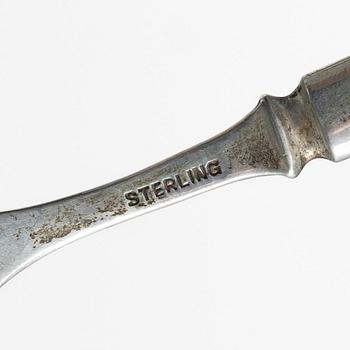 Smörgåsbestick, 28 delar, silver, omkring 1900.