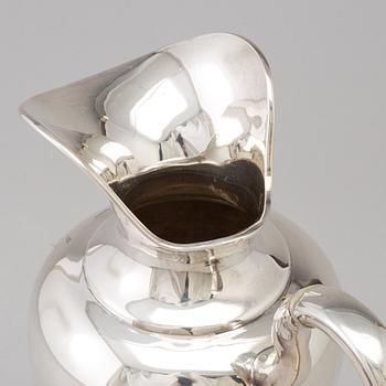 A German sterling silver claret jug, early 20th century.