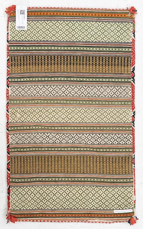 A mid 19th flat-weave (krabbasnår and dukagång) c 100 x 50 cm, Färs district Scania.