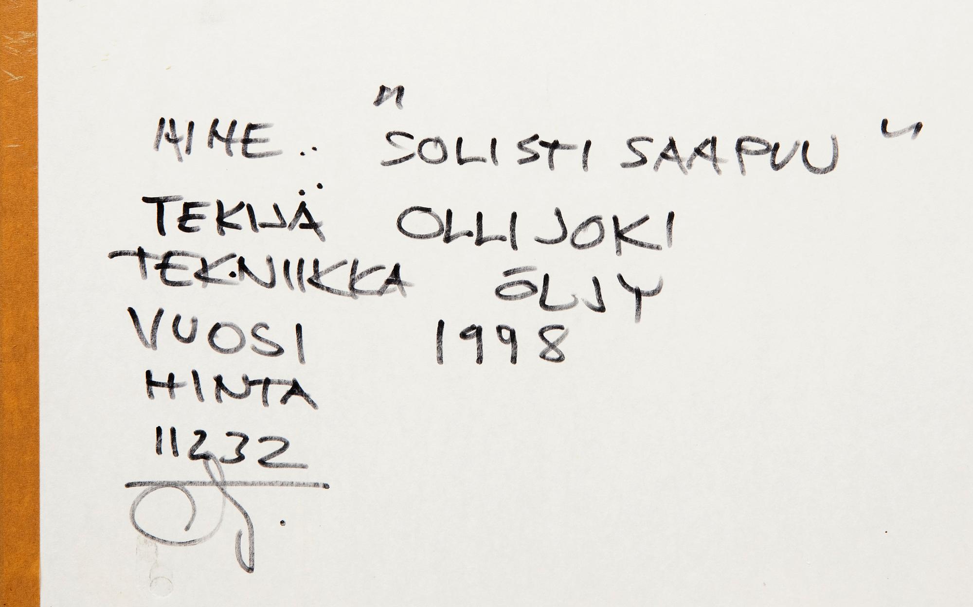 Olli Joki, "Solisti saapuu".