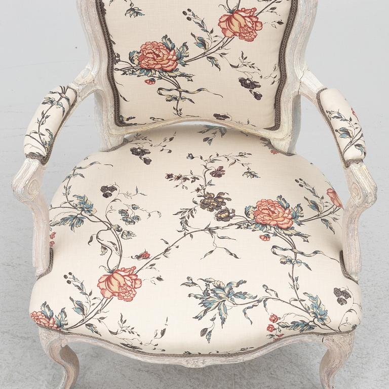 Karmstol, rokoko 1700-talets mitt.