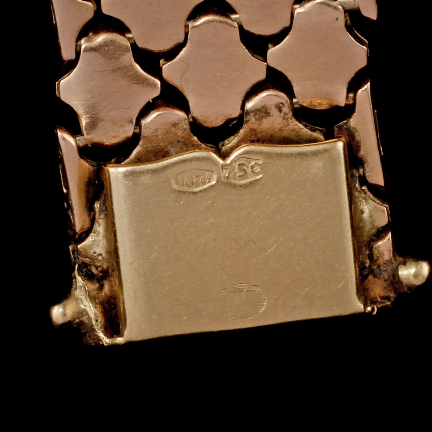 ARMLÄNK, 18k guld och vitguld, Italien, importstämplat, 1900-talets tredje kvartal. Vikt 44 g.