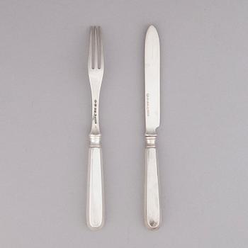 BESTICKUPPSÄTTNING, 24 delar, silver, Iisakki Saha, Björneborg 1899-1901. Vikt ca 730 g.