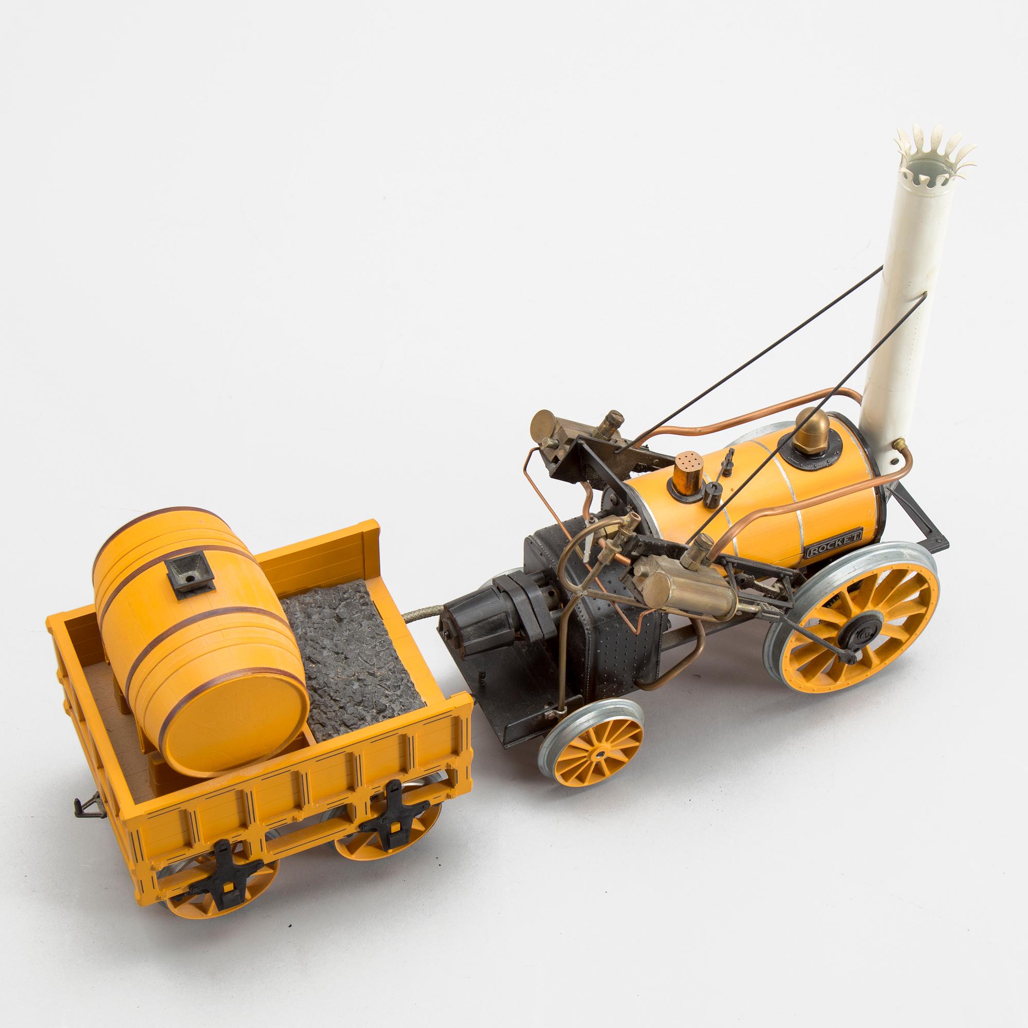 HORNBY, ånglok med tender, "Stephensons Rocket", 1900-talets senare del, spårvidd 3,5 tum.