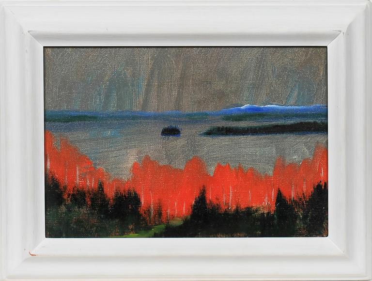 BEPPE WOLGERS, olja på duk, dedikerad á tergo, 1900-tal.