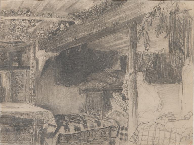 Ilja Jefimovitj Repin, drawing, signed.