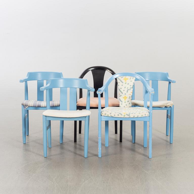 OLOF PIRA, A SET OF FIVE DIFFERENT CHAIR DESIGN BY OLOF PIRA.