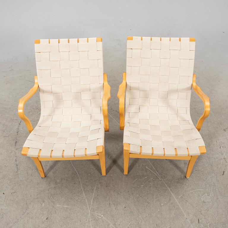 Bruno Mathsson, A pair of 'Eva' Easy chairs, for Dux, end of the 20th Century.