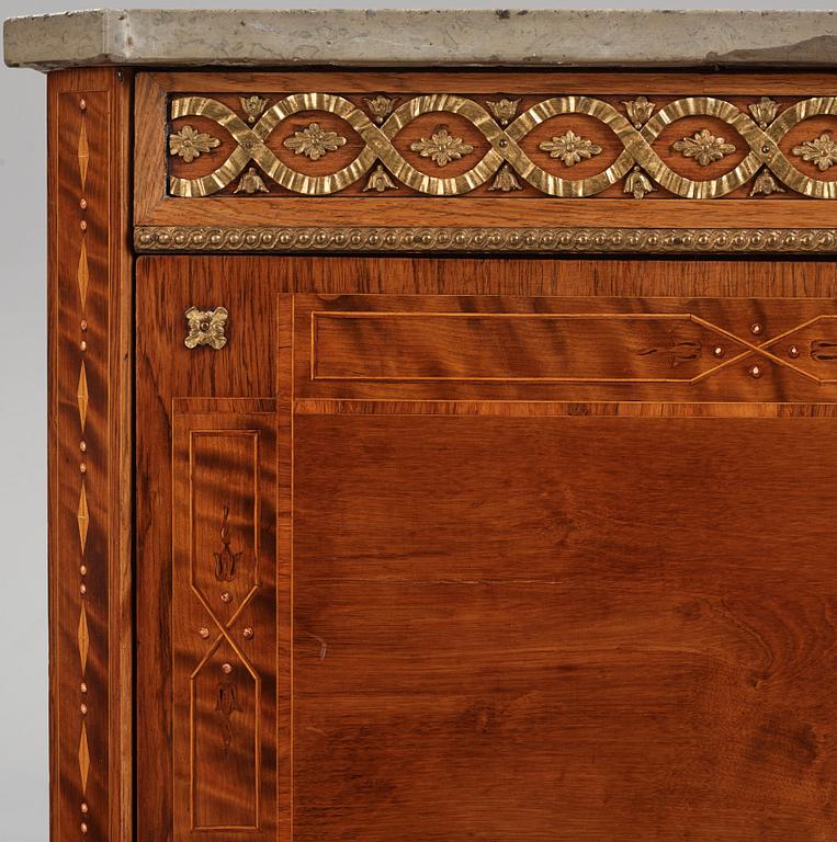 A Gustavian marquetry and ormolu-mounted secretaire by N. P. Stenström (master in Stockholm 1781-90).