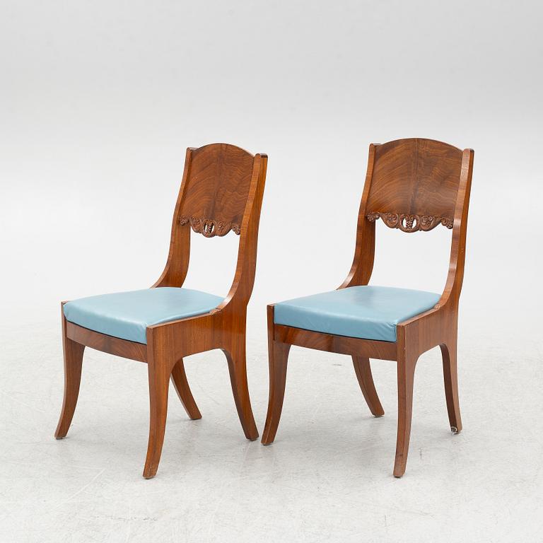 Stolar, åtta stycken, Baltikum, ca 1840-tal,  Senempire.